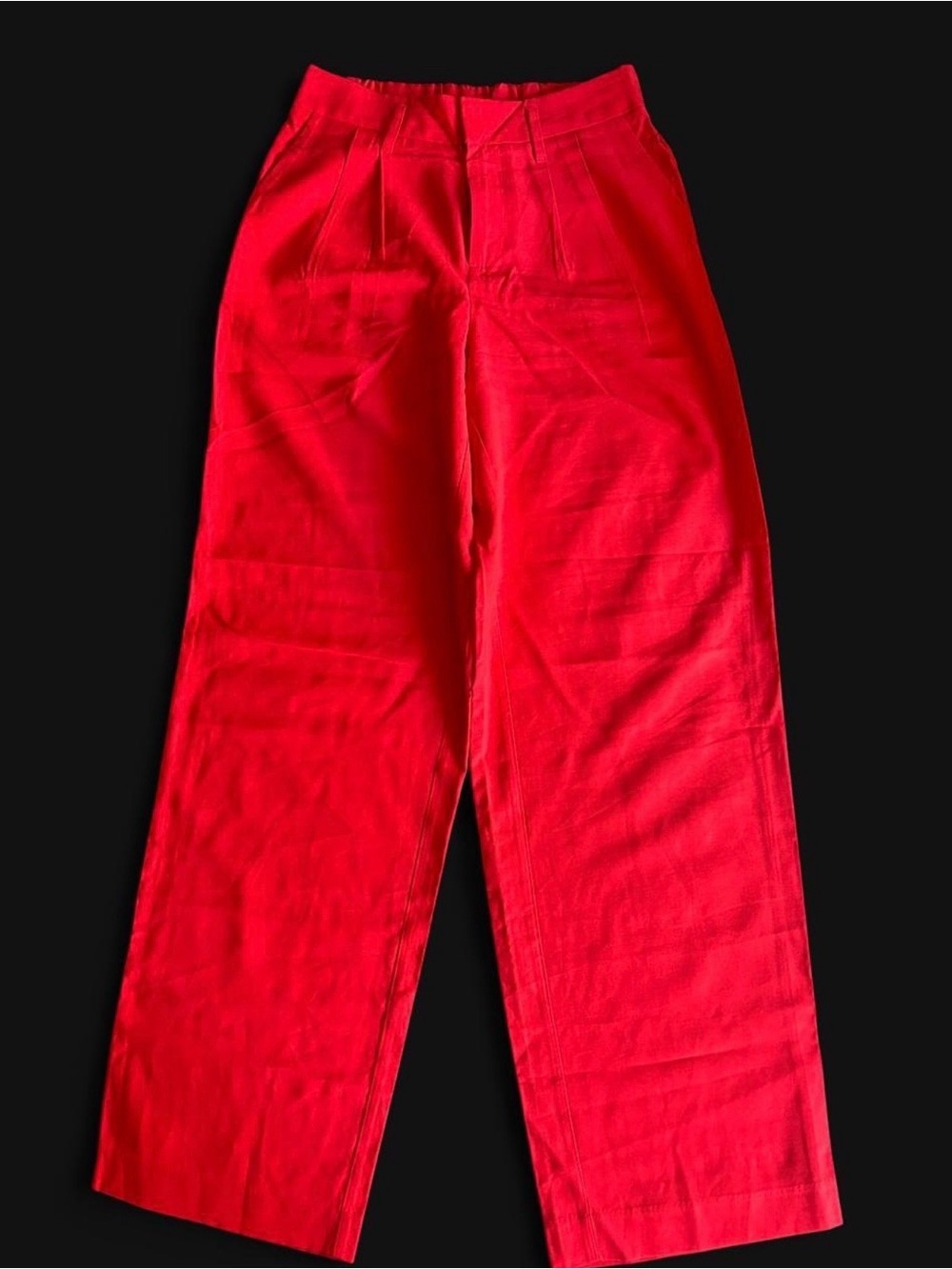 Kids Red Wide-Leg Trousers